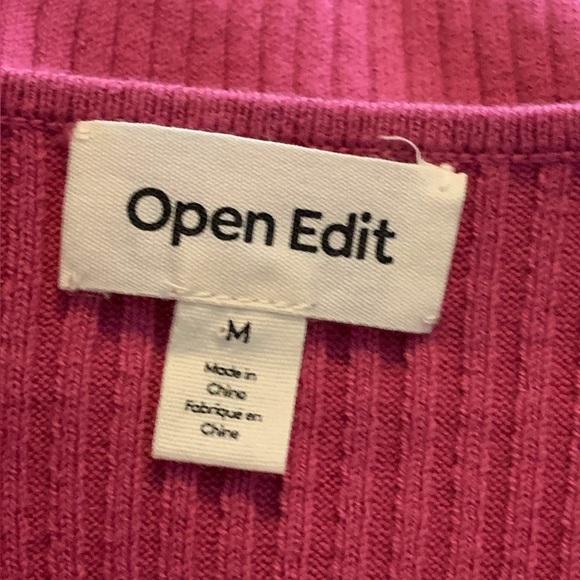 Open Edit Pink Ribbed Sweater size Medium - Picture 3 of 8